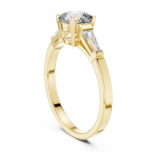 Cushion Cut Tapered Baguette Ring