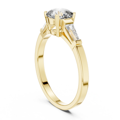 Cushion Cut Tapered Baguette Ring