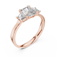 Radiant Cut Three Stone Trinity Ring