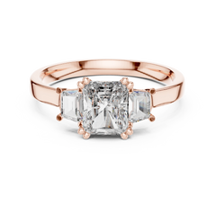 Radiant Cut Three Stone Trinity Ring