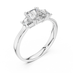 Radiant Cut Three Stone Trinity Ring
