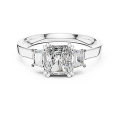 Radiant Cut Three Stone Trinity Ring
