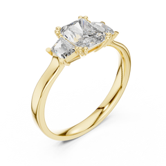 Radiant Cut Three Stone Trinity Ring