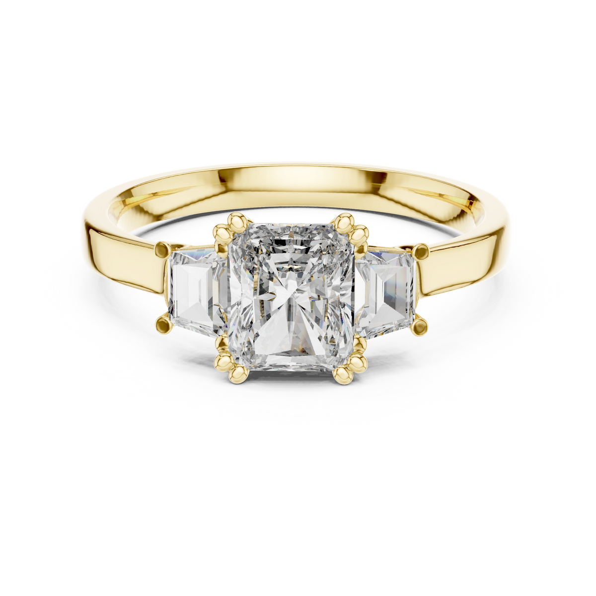 Radiant Cut Three Stone Trinity Ring