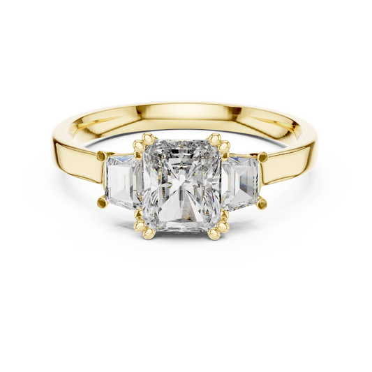 Radiant Cut Three Stone Trinity Ring