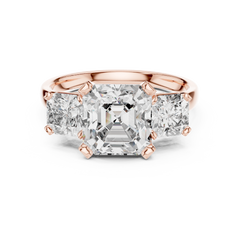 Asscher Trilogy Statement Ring