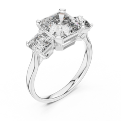 Asscher Trilogy Statement Ring