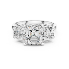 Asscher Trilogy Statement Ring