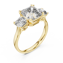Asscher Trilogy Statement Ring