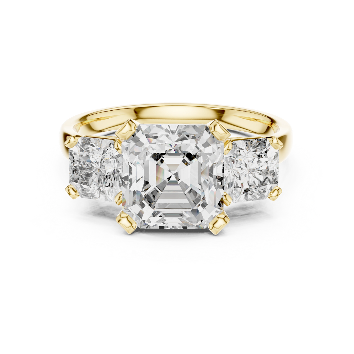 Asscher Trilogy Statement Ring