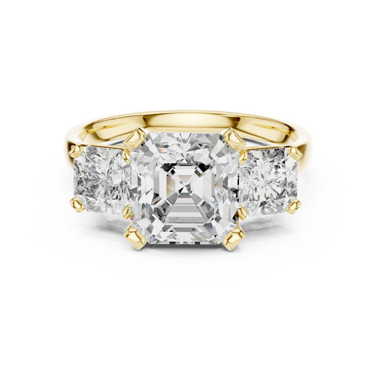 Asscher Trilogy Statement Ring