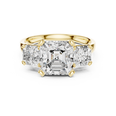 Asscher Trilogy Statement Ring