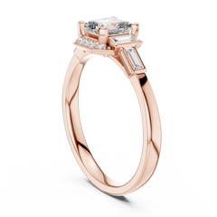 Asscher Art Deco Halo Ring