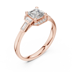 Asscher Art Deco Halo Ring