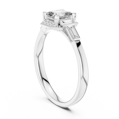Asscher Art Deco Halo Ring