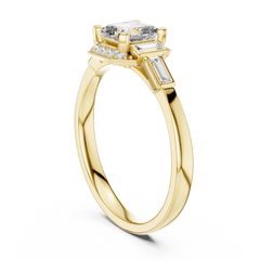 Asscher Art Deco Halo Ring