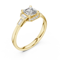 Asscher Art Deco Halo Ring