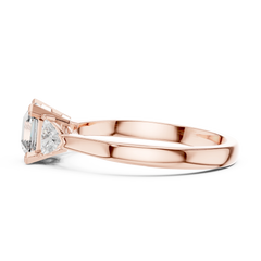 Asscher Trillion Three Stone Ring