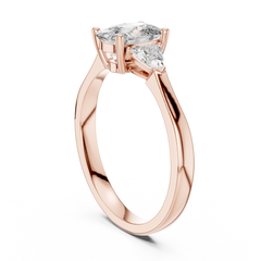 Oval Trillion Three Stone Ring