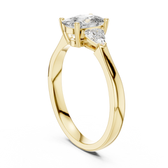 Oval Trillion Three Stone Ring