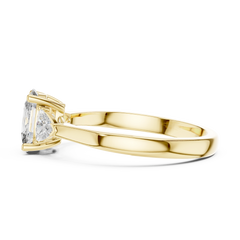Oval Trillion Three Stone Ring