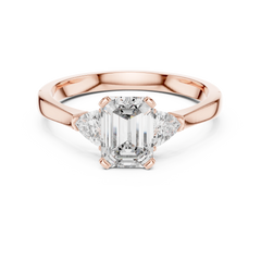 Emerald Pear Three Stone Ring