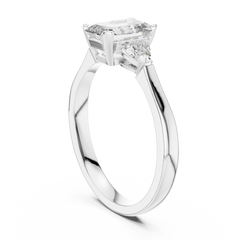 Emerald Pear Three Stone Ring