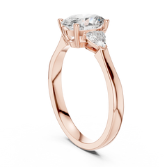 Oval Trillion Three Stone Ring