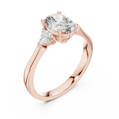 Oval Trillion Three Stone Ring