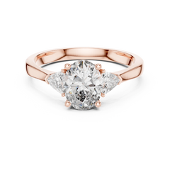 Oval Trillion Three Stone Ring