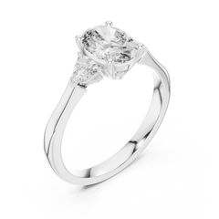 Oval Trillion Three Stone Ring