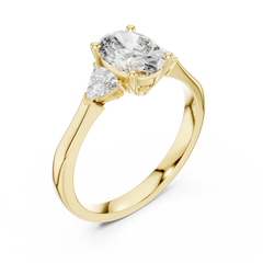 Oval Trillion Three Stone Ring