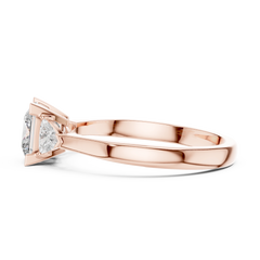 Princess Trillion Three Stone Ring