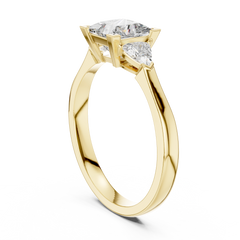 Princess Trillion Three Stone Ring