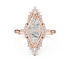 Kite Diamond Mosaic Shield Ring