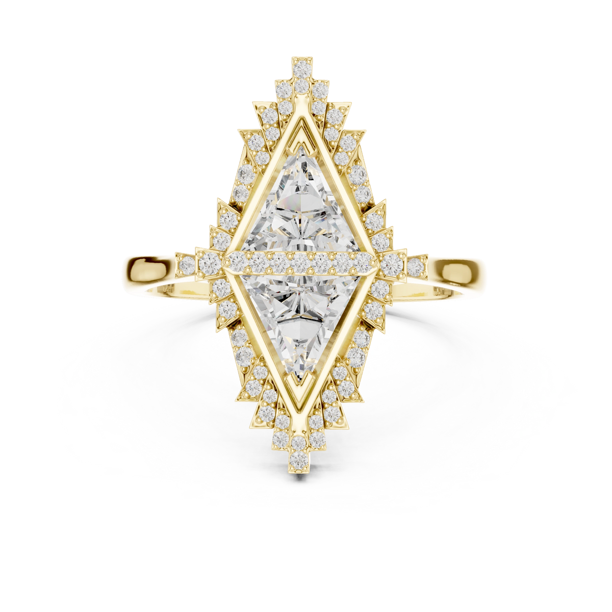 Kite Diamond Mosaic Shield Ring