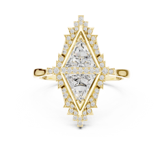 Kite Diamond Mosaic Shield Ring
