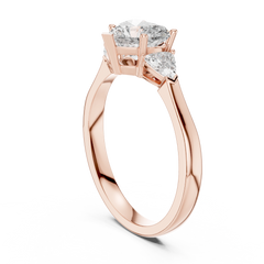 Heart Trillion Three Stone Ring