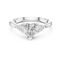 Heart Trillion Three Stone Ring