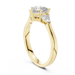 Heart Trillion Three Stone Ring