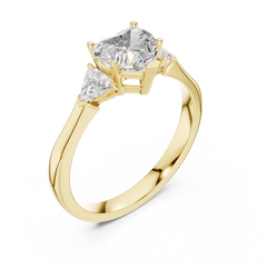 Heart Trillion Three Stone Ring