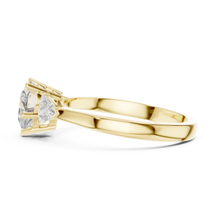 Heart Trillion Three Stone Ring