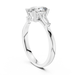 Oval Baguette Three Stone Ring