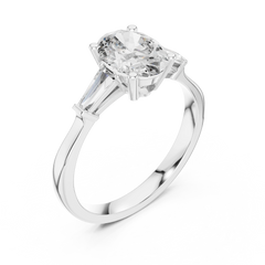 Oval Baguette Three Stone Ring