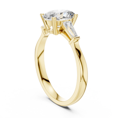 Oval Baguette Three Stone Ring