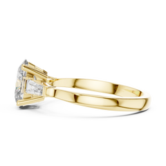 Oval Baguette Three Stone Ring