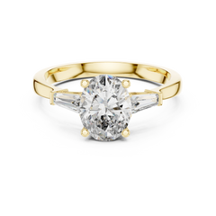 Oval Baguette Three Stone Ring