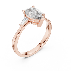 Pear Tapered Baguette Ring