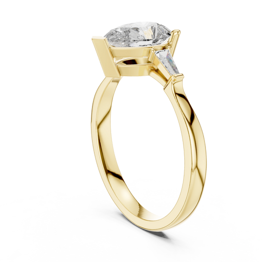 Pear Tapered Baguette Ring