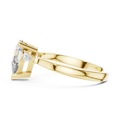 Pear Tapered Baguette Ring